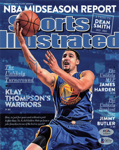 Klay Thompson signed 8x10 photo PSA Beckett Golden State Warriors