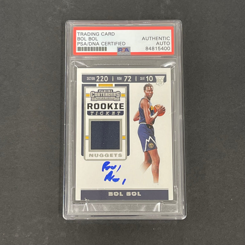 2019 Panini Contenders Rookie Ticket #RTS-BOL Bol Bol Signed AUTO 10 PSA Slabbed