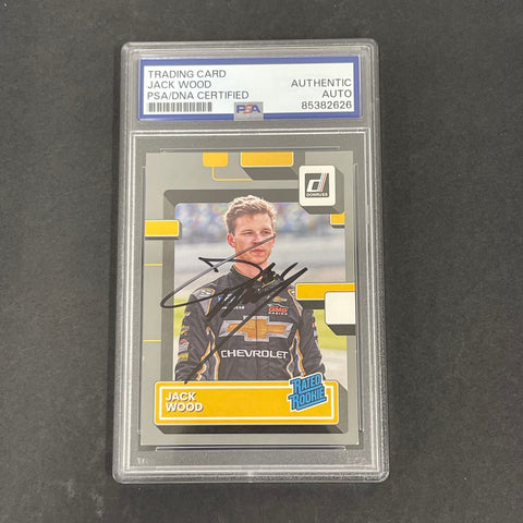 2023 Panini Donruss Racing #31 Jack Wood Signed Card PSA Slabbed Nascar