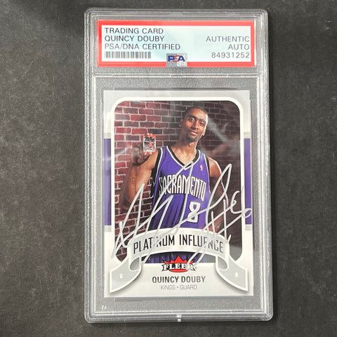 2006-2007 NBA Fleer #PI-QD Quincy Douby Signed Card AUTO PSA Slabbed Kings