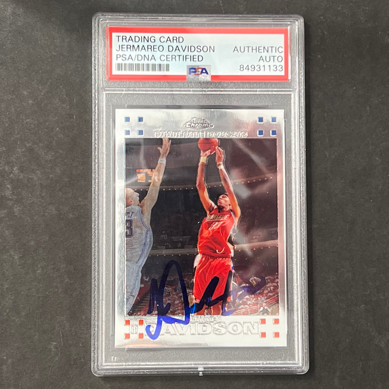 2007-2008 Topps Chrome #119 Jermareo Davidson Signed Card AUTO PSA/DNA Slabbed Bobcats