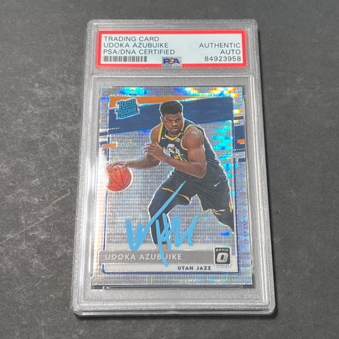 2020-21 Panini Donruss Optic #177 Udoka Azubuike AUTO Signed Card PSA/DNA Encapsulated Jazz