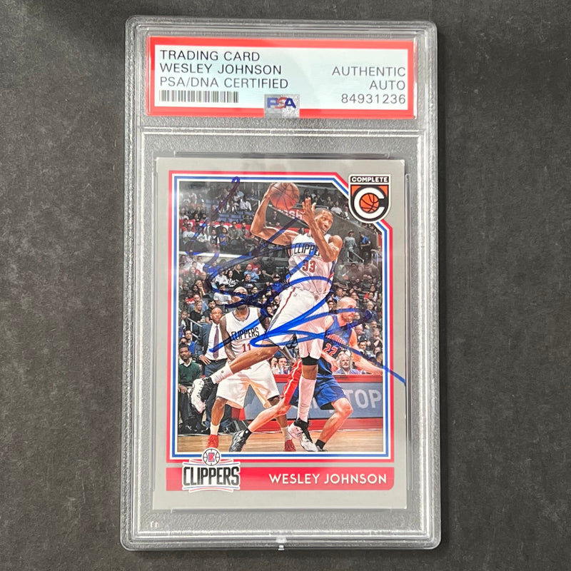 2016-17 Panini Complete #72 Wesley Johnson Signed Card Autographed AUTO PSA Slabbed Clippers