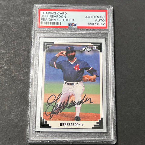 1991 Leaf #252 Jeff Reardon Card PSA Slabbed Auto Red Sox