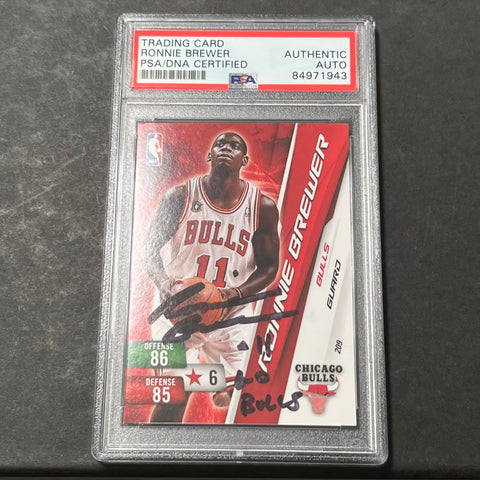 2011 Panini Adrenalyn Ronnie Brewer Signed Card AUTO PSA Slabbed Bulls