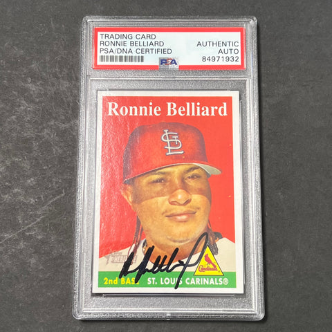 2007 Topps #199 Ronnie Belliard Signed Card Auto PSA Slabbed St. Louis Cardinals