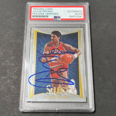 2012-13 Panini #128 Julius Erving Select Signed Card AUTO PSA Slabbed Sixers