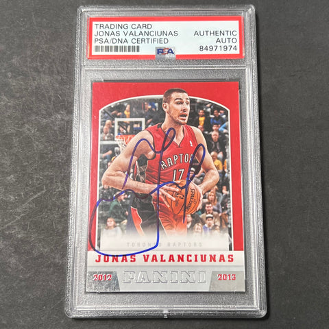 2012-13 Panini #265 Jonas Valanciunas Signed Card AUTO PSA Slabbed Toronto Raptors