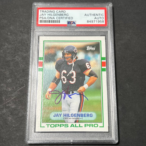 1989 Topps All-Pro #59 Jay Hilgenberg Signed Card PSA Slabbed Auto Chicago Bears