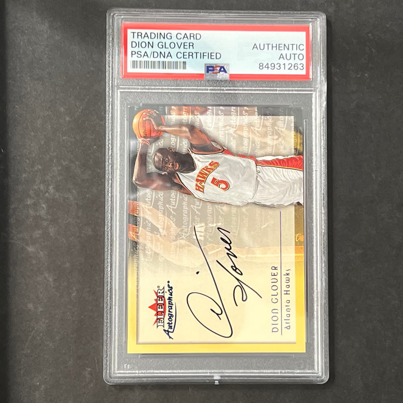 2000 Fleer Dion Glover Signed Card PSA Slabbed Hawks