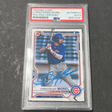 2021 Bowman 1st Edition Paper #BP-131 Christopher Morel Signed Card PSA Slabbed Auto Cubs