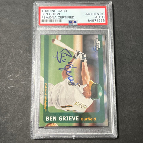 1999 Fleer Sports Illustrated #72 Ben Grieve Signed Card PSA Slabbed Auto A's