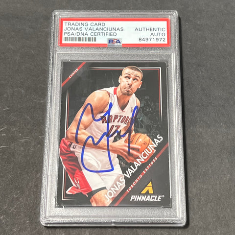 2013-14 Pinnacle Basketball #180 Jonas Valanciunas Signed Card AUTO PSA Slabbed Raptors