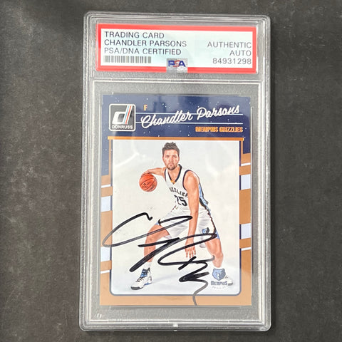 2016-17 Panini Donruss #31 Chandler Parsons Signed Card AUTO PSA/DNA Slabbed Memphis Grizzlies