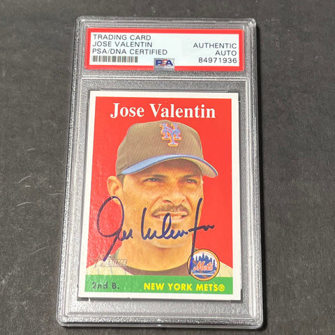 2007 Topps #53 Jose Valentin Signed Card PSA Slabbed Auto Mets