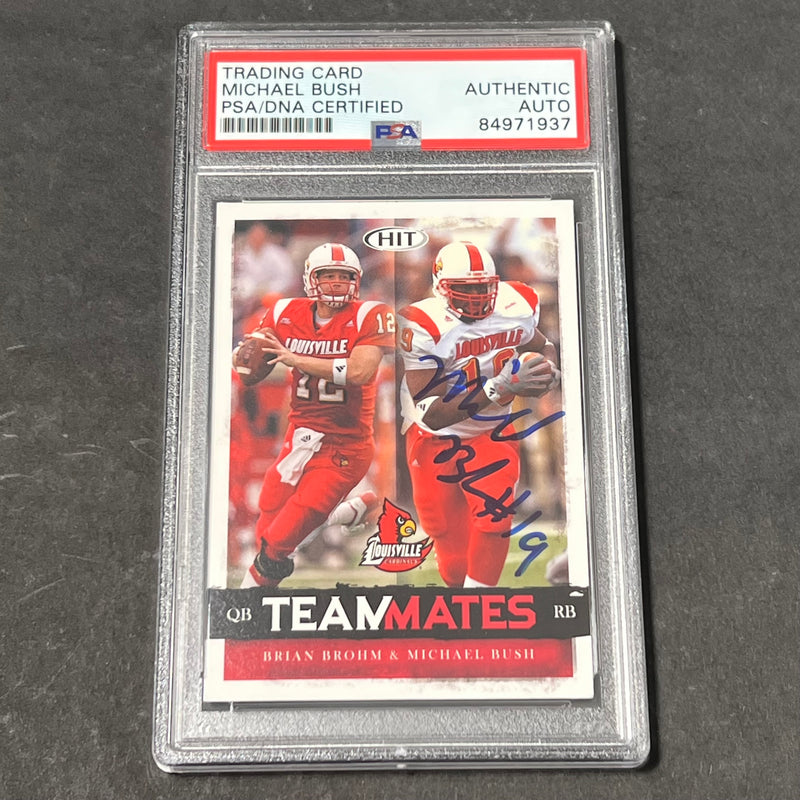 2008 Sage Hit #55 Michael Bush AUTO Signed Card PSA Slabbed Raiders / Louisville