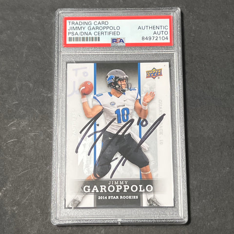 2014 Upper Deck Star Rookies #15 Jimmy Garoppolo Signed Card AUTO PSA Slabbed 49ers