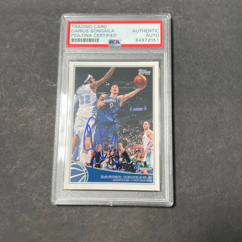 2009 Topps #315 Darius Songaila Signed Card AUTO PSA Slabbed Wizards