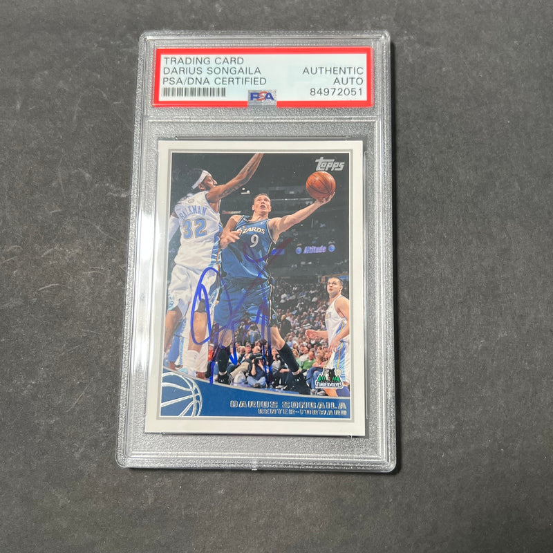 2009 Topps #315 Darius Songaila Signed Card AUTO PSA Slabbed Wizards