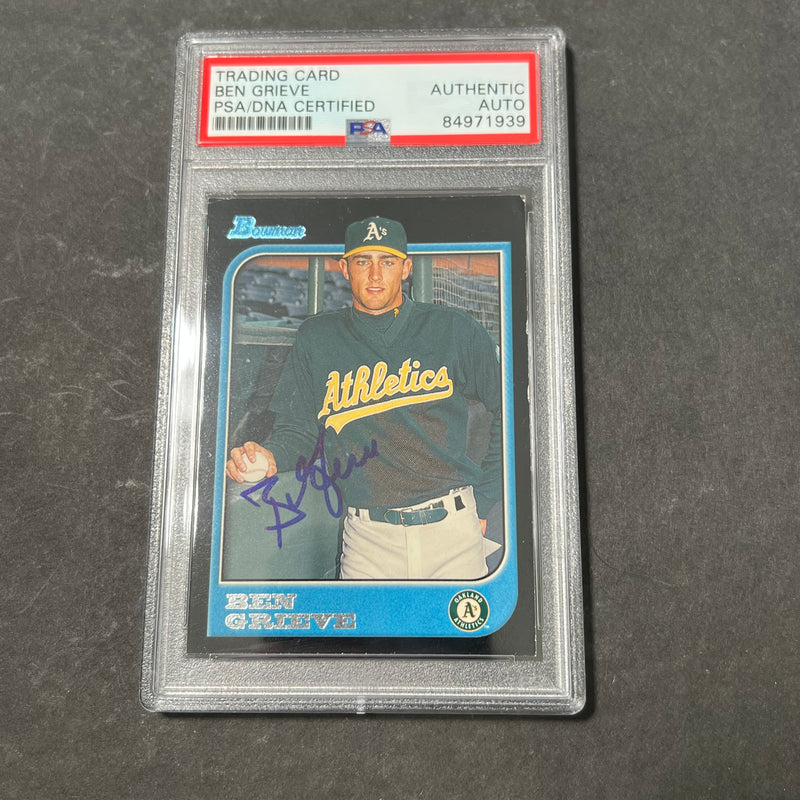 1997 Bowman #386 Ben Grieve Signed Card PSA Slabbed Auto A's