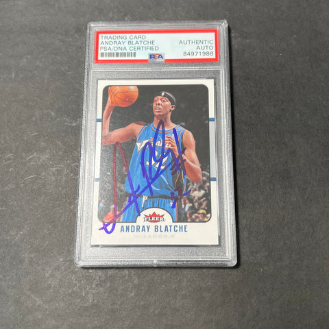 2006-07 NBA Fleer #195 Andray Blatche Signed Card AUTO PSA Slabbed Wizards