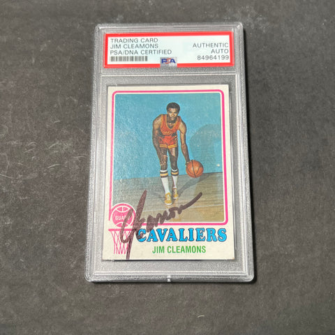 1973-74 TOPPS #29 JIM CLEAMONS Signed Card AUTO PSA Slabbed Cavaliers