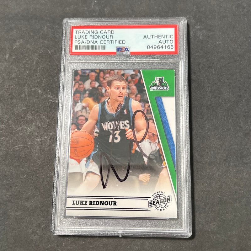 2010-11 Panini Season Update #140 Luke Ridnour Signed Card AUTO PSA Slabbed Timberwolves