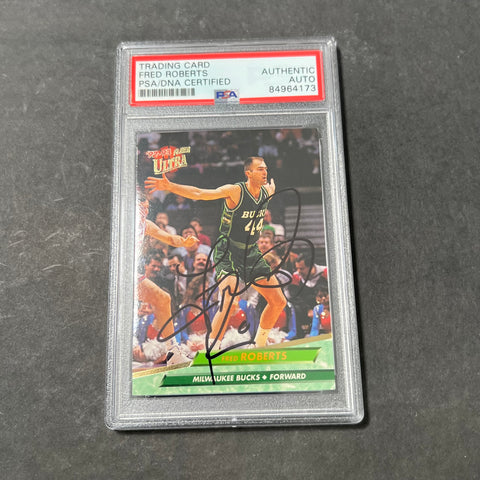 1992-93 Fleer Ultra #107 Fred Roberts Signed Card AUTO PSA Slabbed Bucks