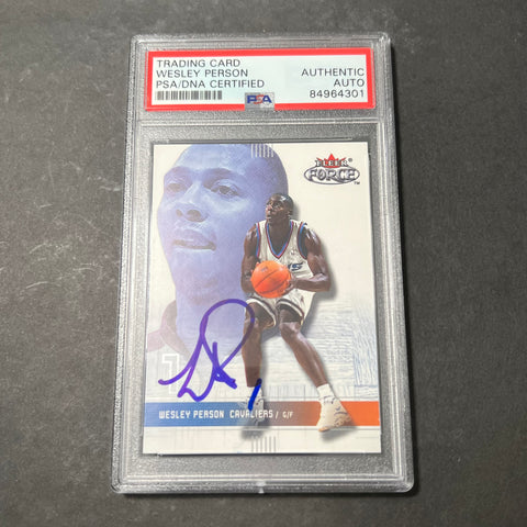 2001-02 Fleer Force #162 Wesley Person Signed Card AUTO PSA Slabbed Cavaliers