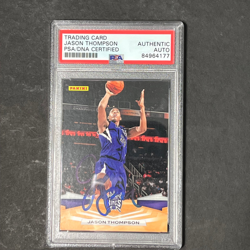 2009-10 Panini #295 Jason Thompson Signed Card AUTO PSA/DNA Slabbed Kings