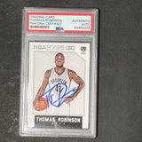 2015-16 NBA Hoops #175 Thomas Robinson Signed Card AUTO PSA Slabbed Nets