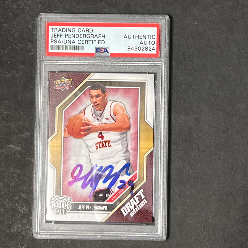 2009-10 Upper Deck Draft #45 Jeff Pendergraph Signed Card AUTO PSA Slabbed ASU