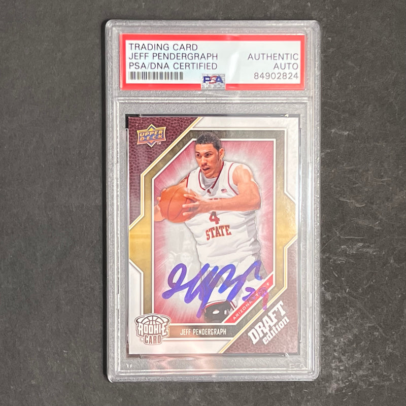 2009-10 Upper Deck Draft Edition #45 Jeff Pendergraph Signed Card AUTO PSA Slabbed Trail Blazers