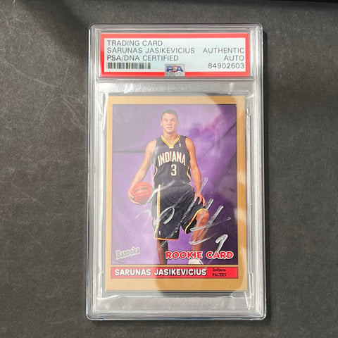 2005 Topps #186 RC Sarunas Jasikevicius Signed Card AUTO PSA Slabbed Pacers