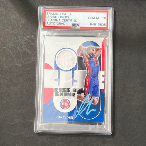 2021-2022 Panini Hoops #RS-ILV Isaiah Livers Signed Card AUTO 10 PSA Slabbed RC Pistons