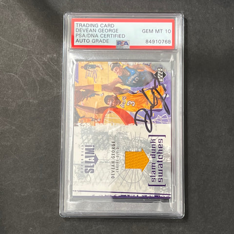 Upper Deck Slam #SL-DG Devean George Signed Card AUTO 10 PSA Slabbed Lakers