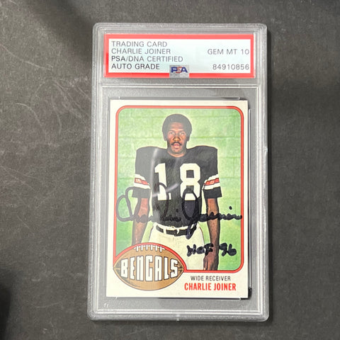 1976 Topps #89 Charlie Joiner Signed Card PSA AUTO 10 Slabbed Bengals