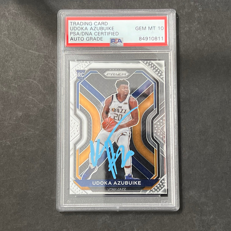 2020-21 Panini Prizm #267 Udoka Azubuike AUTO 10 Signed Card PSA/DNA Encapsulated Jazz