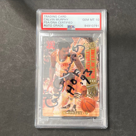 1993 NBA Properties #63 Calvin Murphy Signed Card AUTO 10 PSA Slabbed Rockets