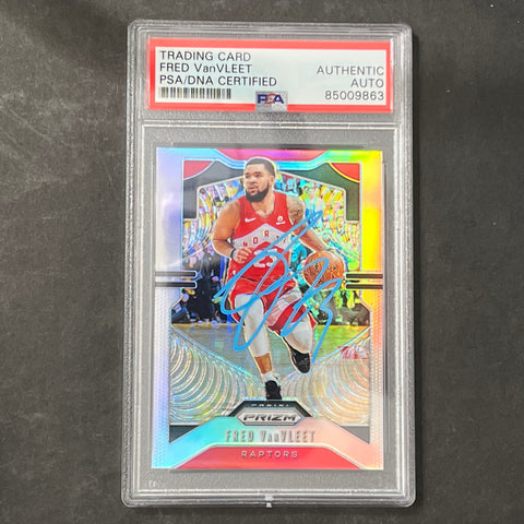 2019-20 Panini Prizm #157 Fred VanVleet Signed Card AUTO PSA Slabbed Raptors