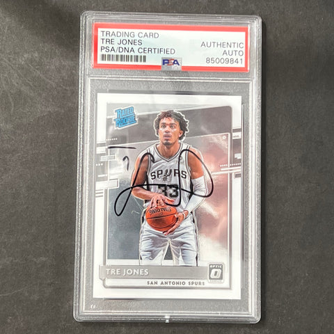 2020-21 Panini Donruss Optic #188 Tre Jones Signed Card AUTO PSA/DNA Slabbed RC Duke