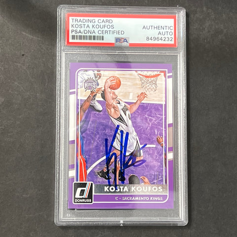 2015-16 Panini Donruss #182 Kosta Koufos signed Card Auto PSA Slabbed Kings