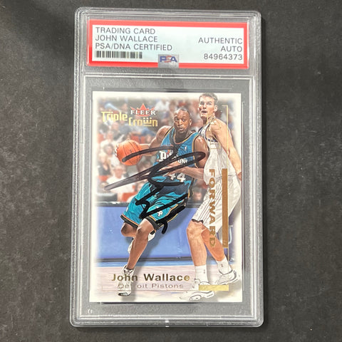 2000 Fleer Triple Crown #165 John Wallace Signed Card AUTO PSA Slabbed Pistons