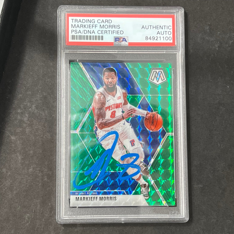 2019-2020 Panini Mosaic #77 Markieff Morris Signed Card AUTO PSA Slabbed Pistons