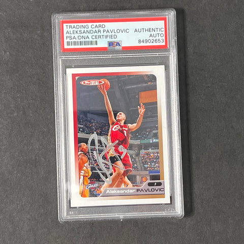 2006 Topps Total #172 Aleksandar Pavlovic Signed Card AUTO PSA Slabbed Cavaliers