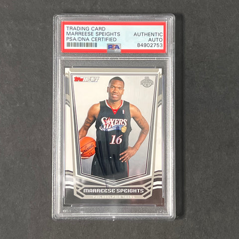 2008-09 Topps Tipoff #126 MARREESE SPEIGHTS Signed Card AUTO PSA Slabbed RC 76ers
