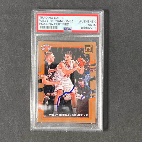 2017 Donruss #99 Willy Hernangomez Signed Card PSA Slabbed RC Knicks