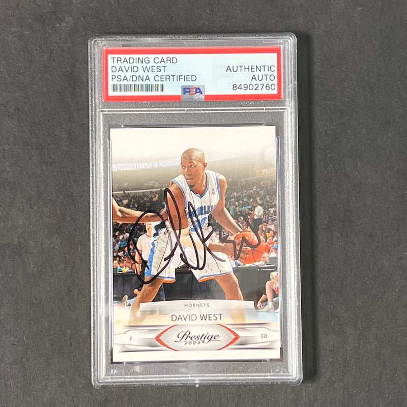 2009 Panini Prestige #66 David West Signed Card AUTO PSA Slabbed Hornets