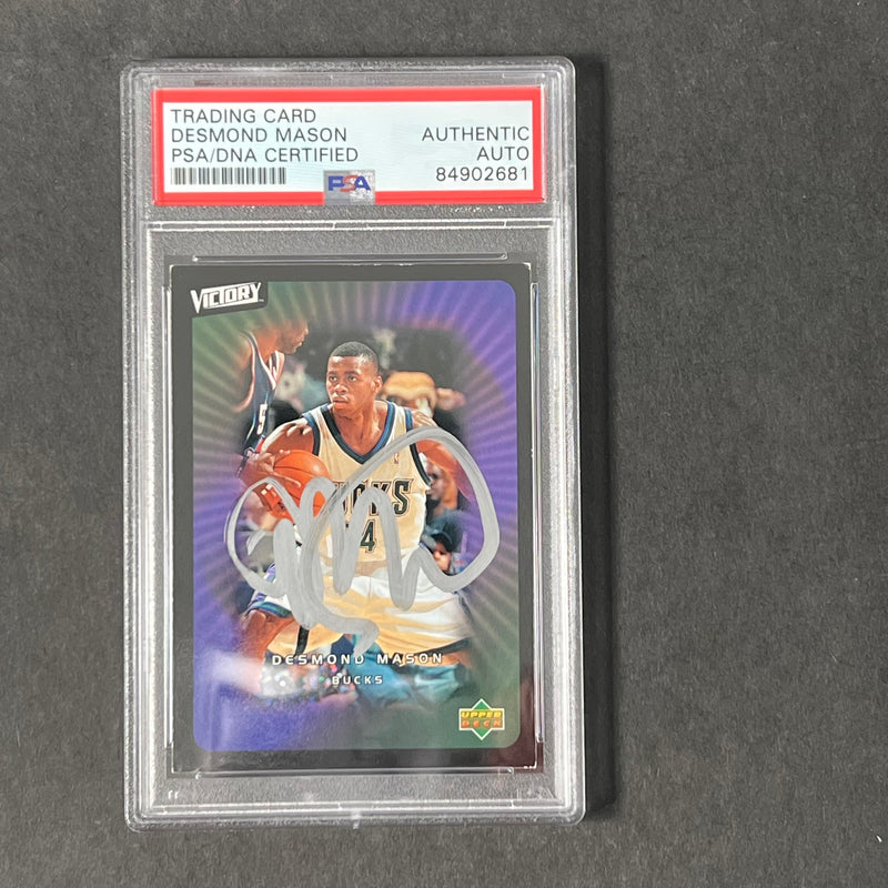 2003 Victory Upper Deck #51 Desmond Mason Signed Card Auto PSA/DNA Slabbed Bucks