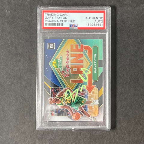 2020-21 Panini Donruss Optic #5 Gary Payton Signed Card AUTO PSA Slabbed Seattle Supersonics